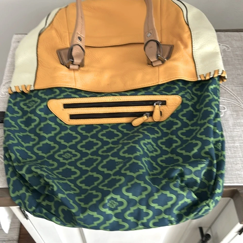 Oryany Lyssie Soft Pebbled Leather Color-Block Tote Shoulder Bag - Picture 12 of 15